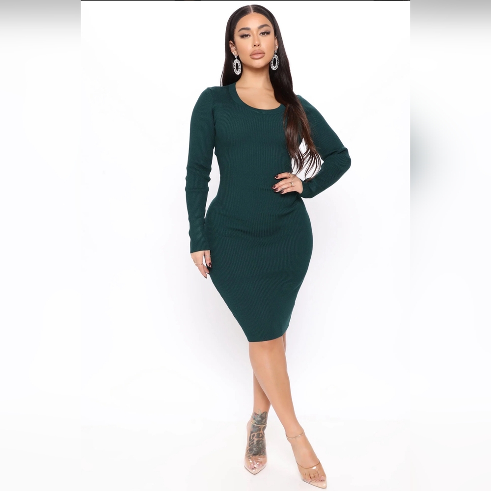 Fashion Nova Green Midi Dress, (Size M)